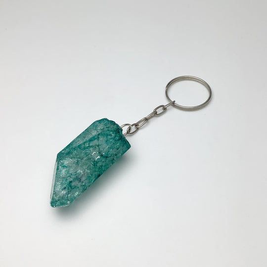 Rough Crackle Quartz Keychain