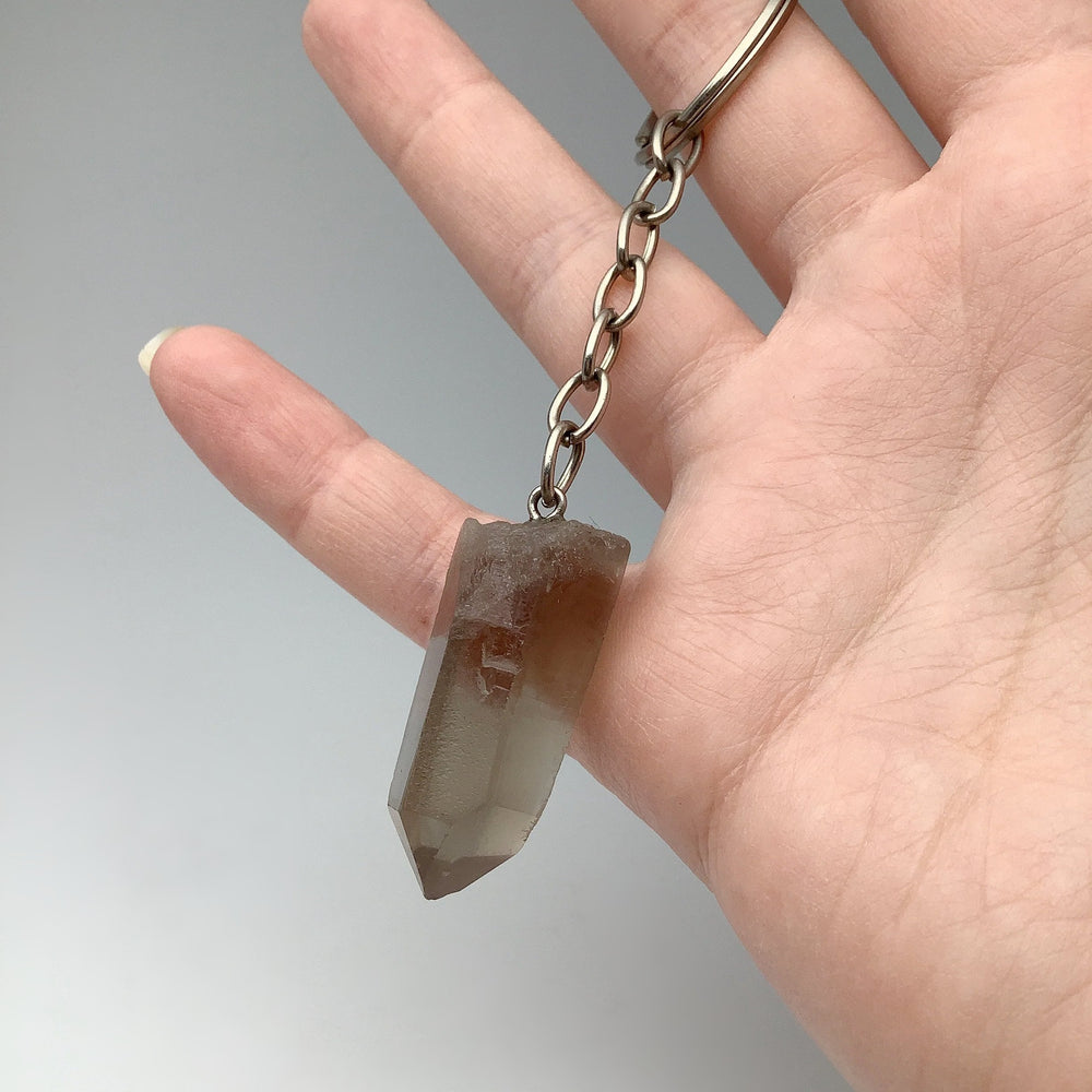 Rough Smoky Quartz Keychain