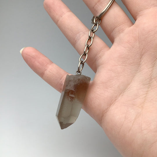 Rough Smoky Quartz Keychain