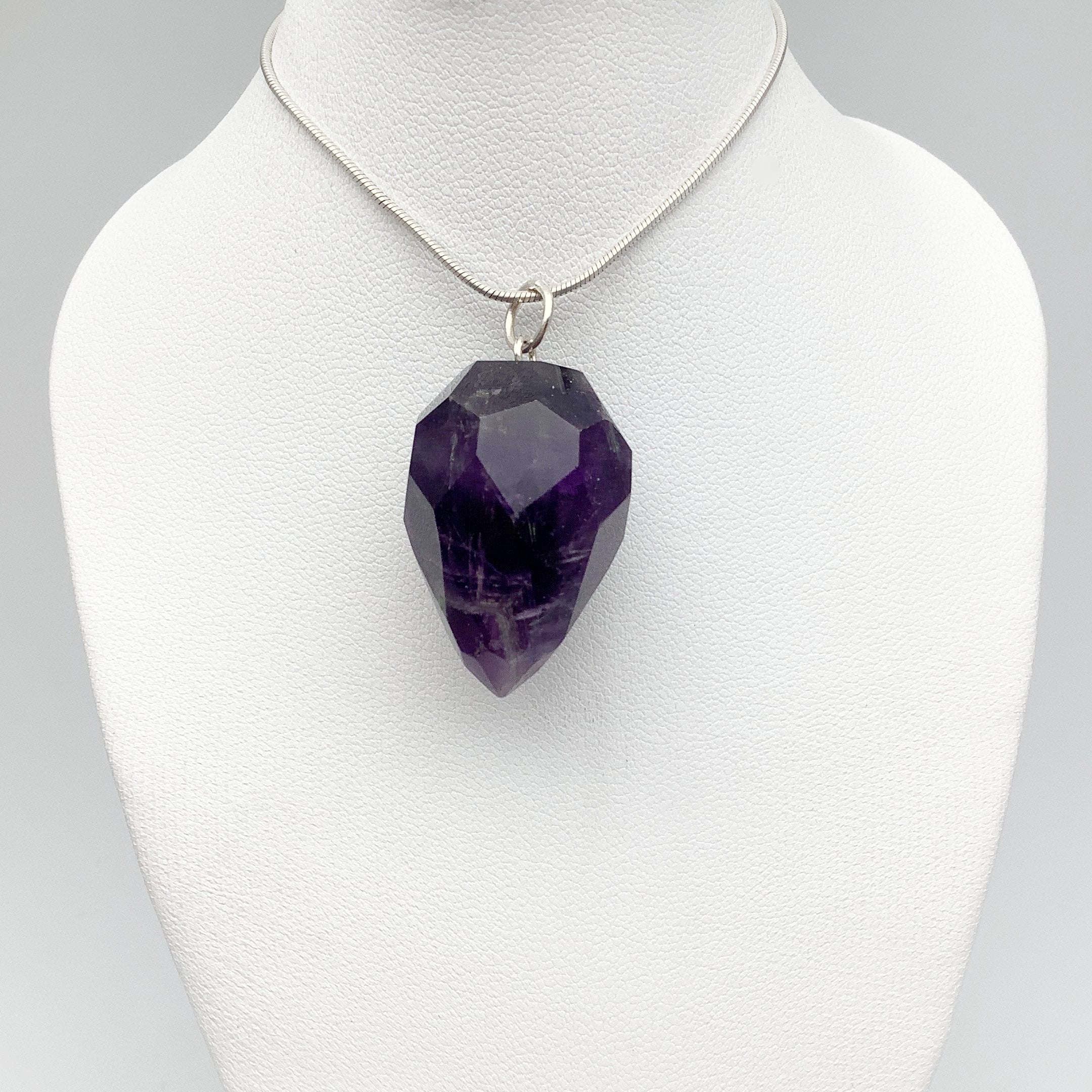 Amethyst Faceted Teardrop Pendant