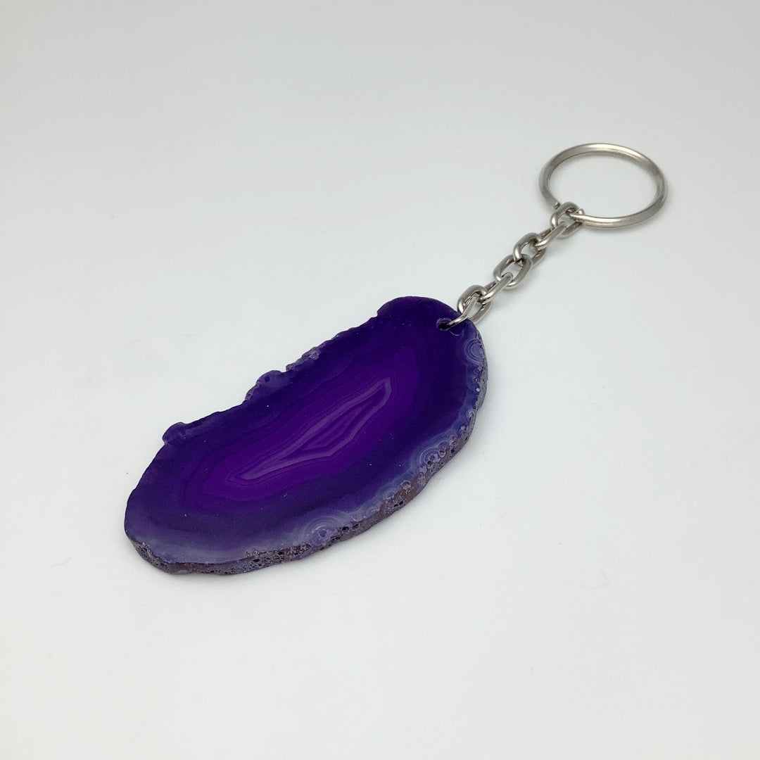 Agate Slice Keychain