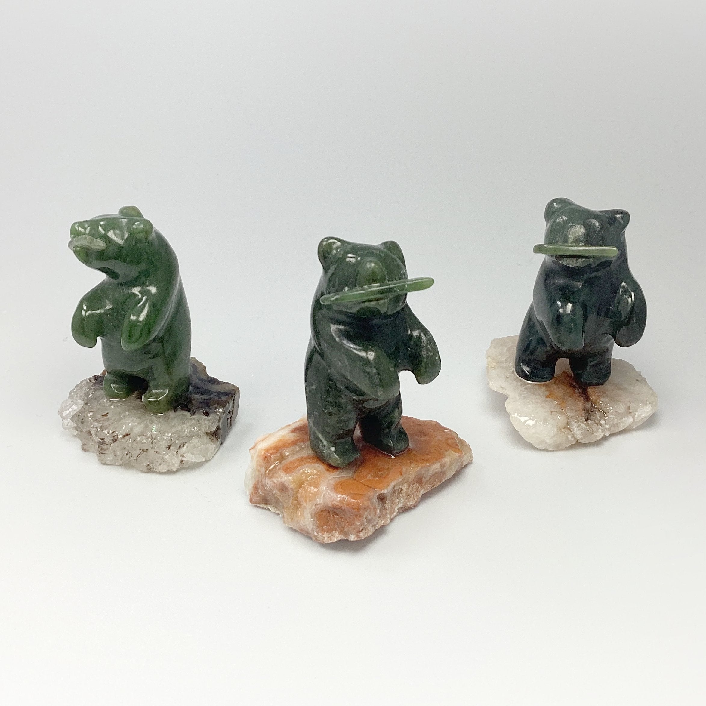 Jade Bear Carving on Base