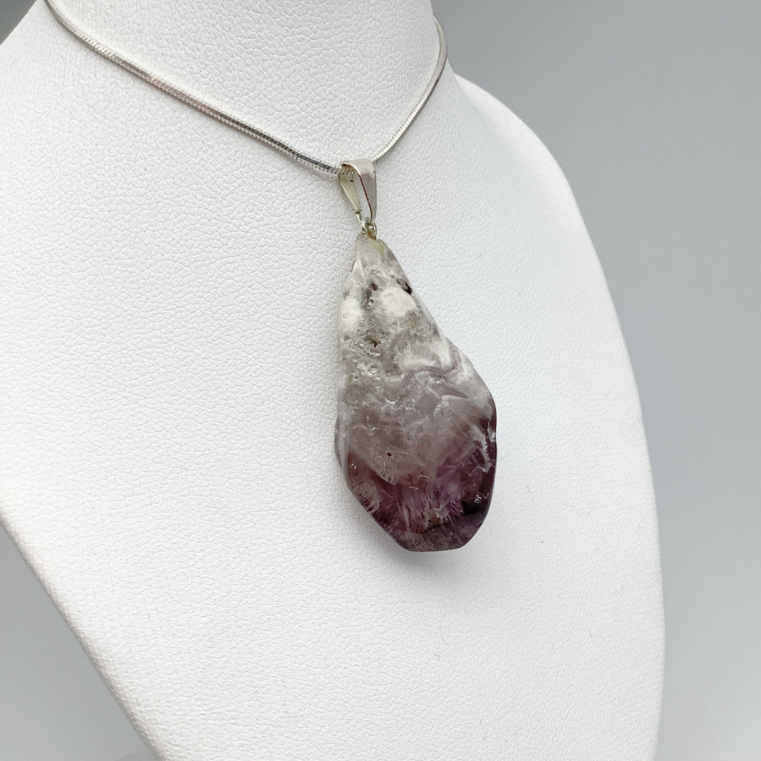 Shadow Chevron Amethyst Tumbled Pendant