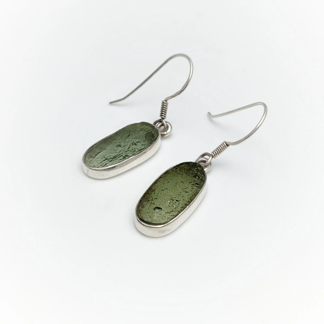 Moldavite Dangle Earrings