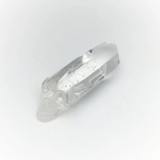 Carved Quartz Point Crystal Skull