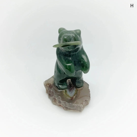 Jade Bear Carving on Base