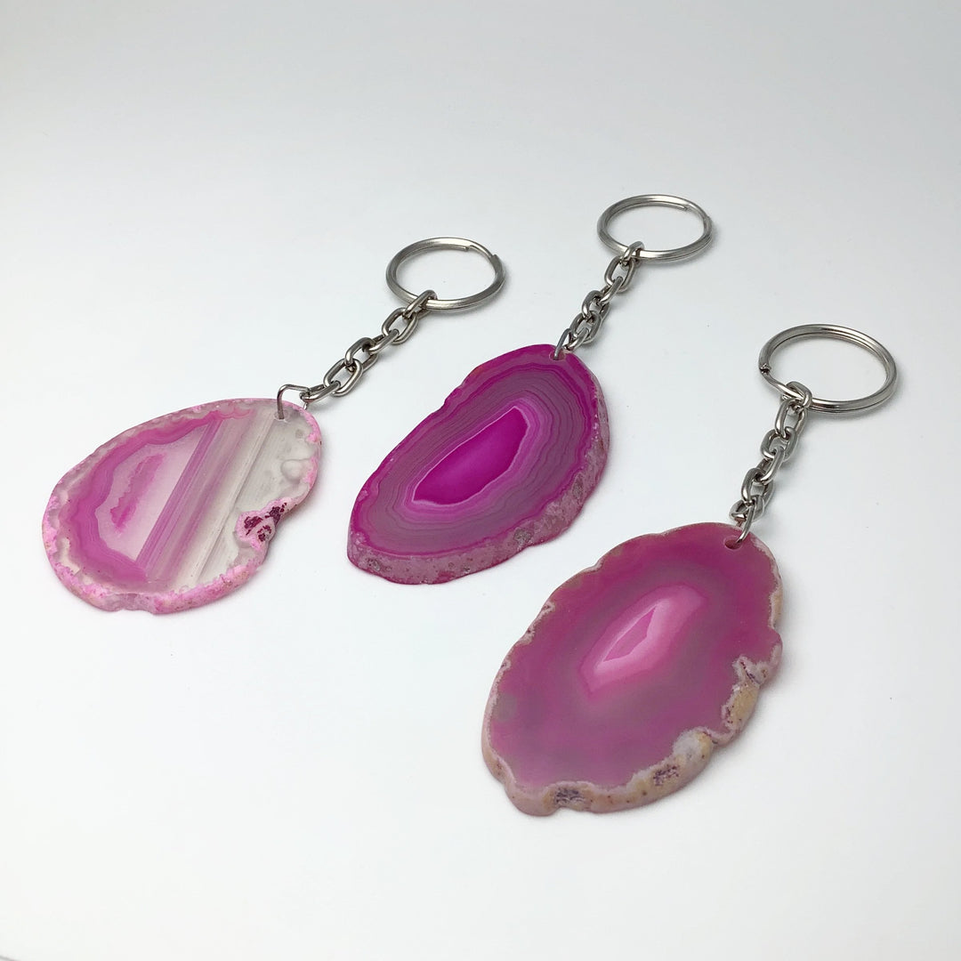 Agate Slice Keychain