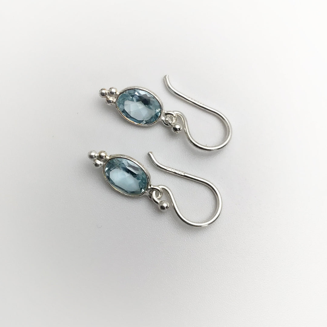 Blue Topaz Dangle Earrings