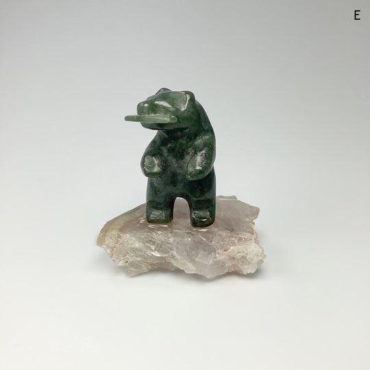 Jade Bear Carving on Base