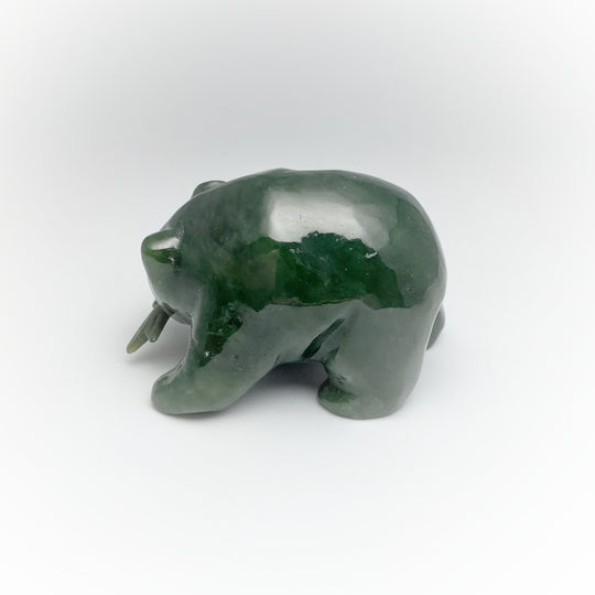 BC Jade Bear with Fish Carving