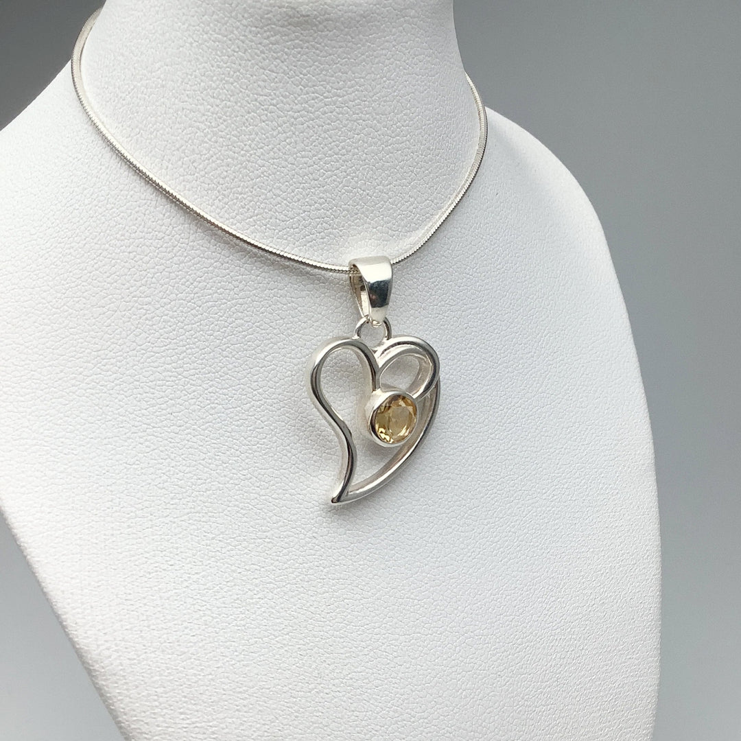 Citrine Heart Pendant