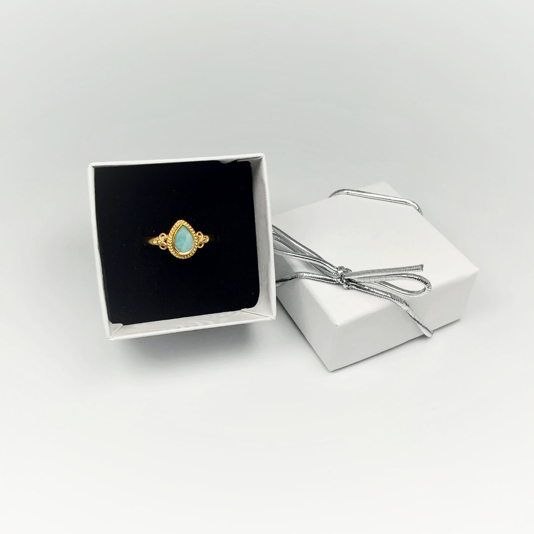 Amazonite Gold Finish Ring