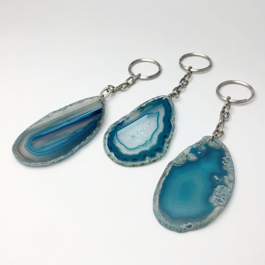 Agate Slice Keychain