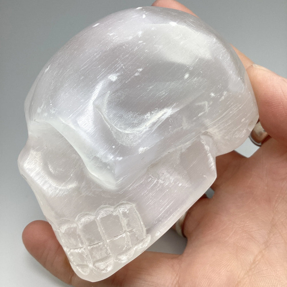 Carved Selenite Crystal Skull