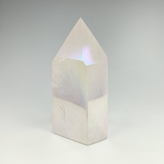 Polished Opalescent Rose Quartz Point