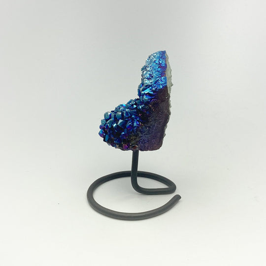 Blue Rainbow Amethyst Druze Cluster On Stand