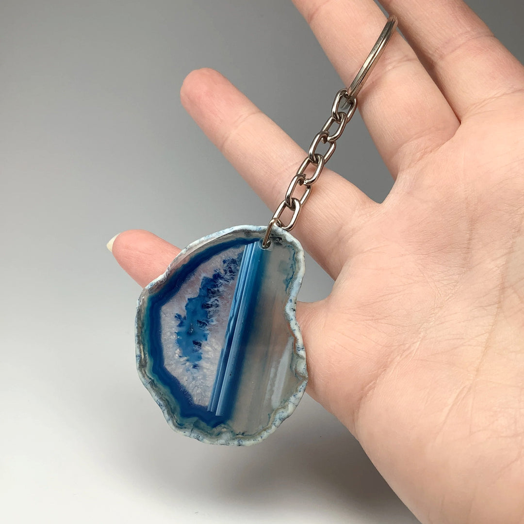 Agate Slice Keychain