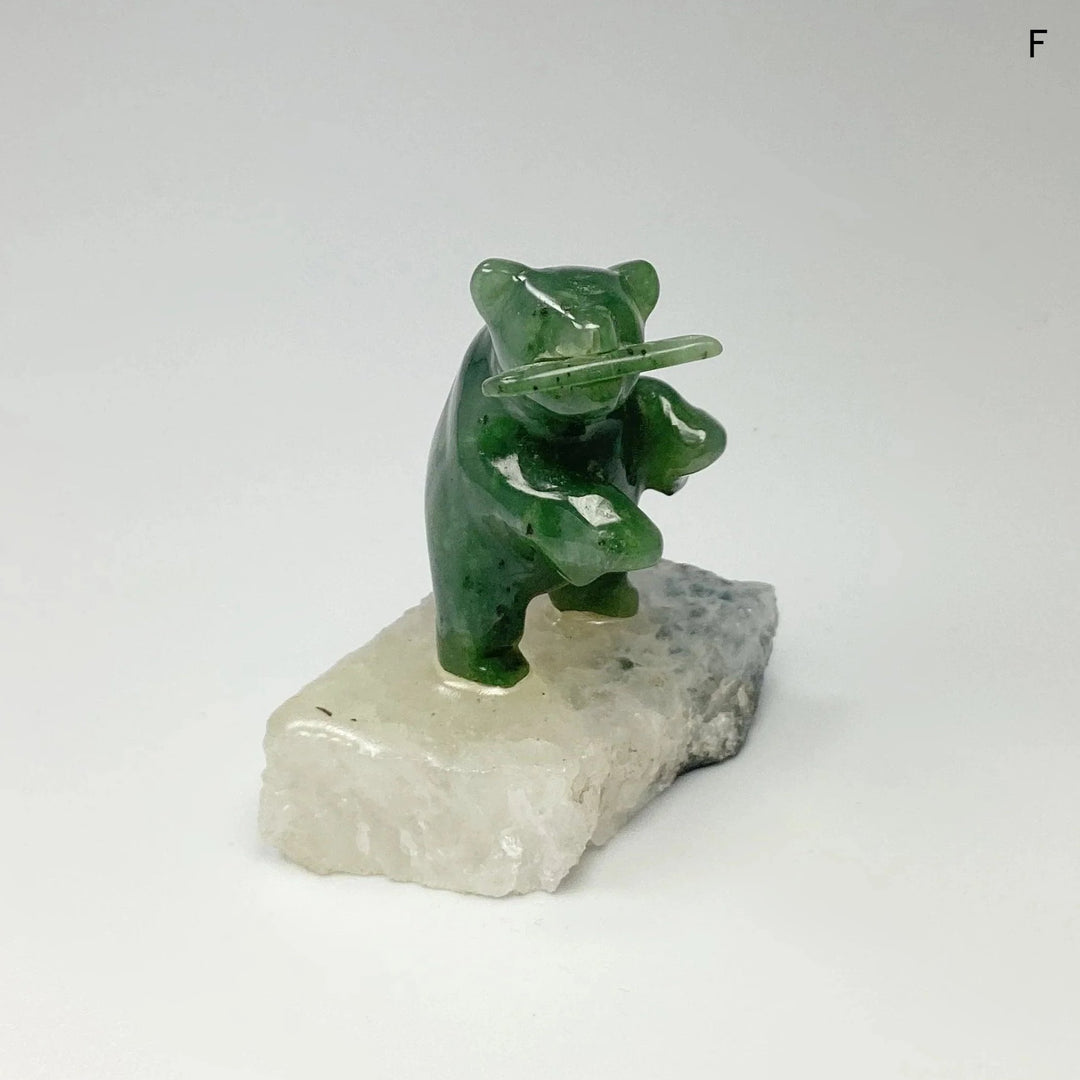 Jade Bear Carving on Base