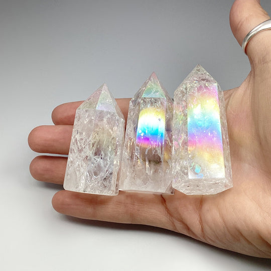 Polished Opalescent Quartz Point