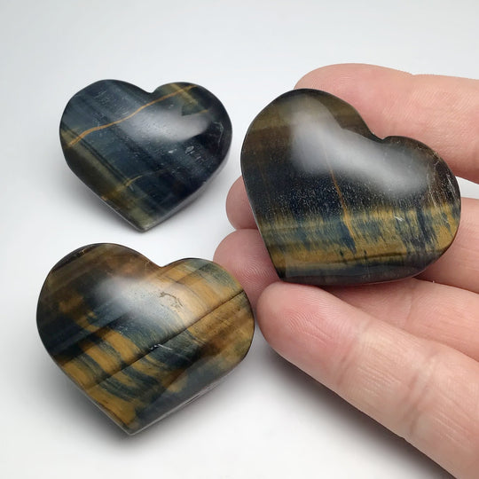 Blue Gold Tiger Eye Heart