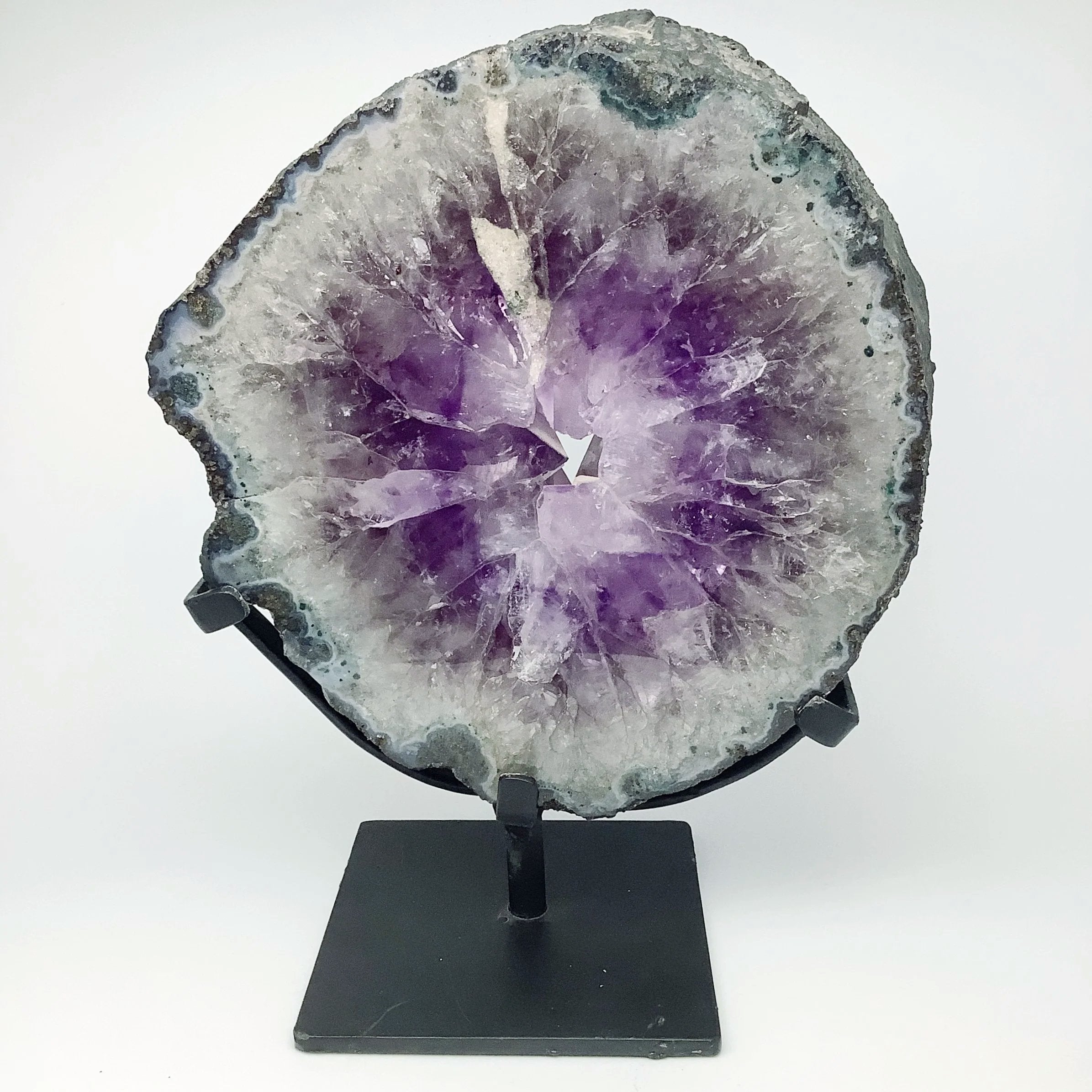 Amethyst Geode Slice on Display Stand