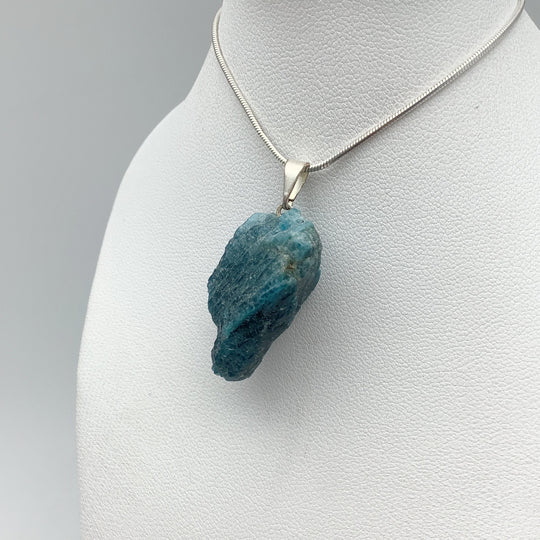 Blue Apatite Rough Chunk Pendant