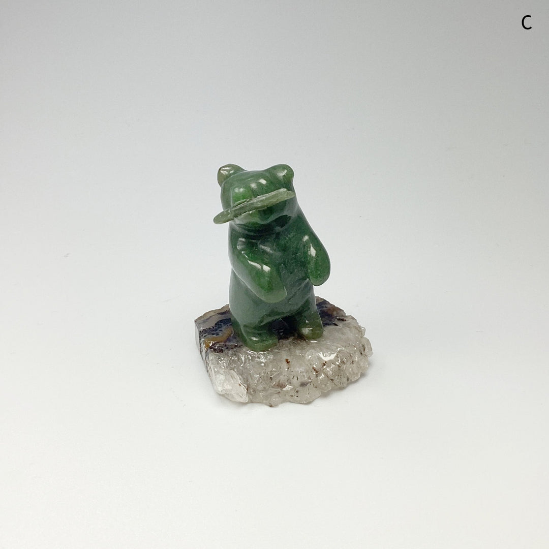 Jade Bear Carving on Base