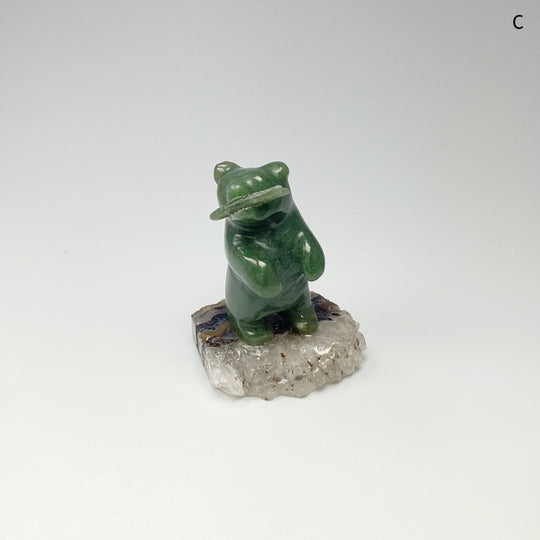 Jade Bear Carving on Base