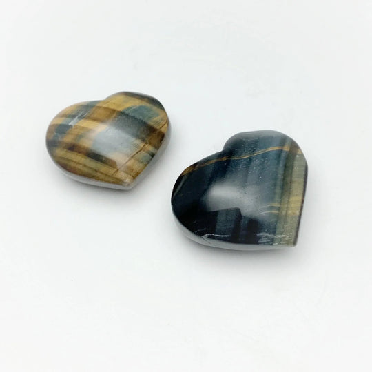 Blue Gold Tiger Eye Heart