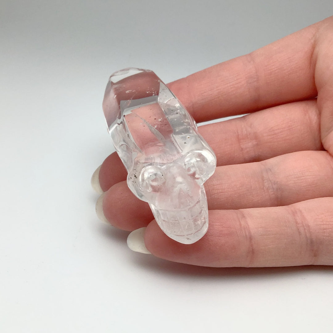 Carved Quartz Point Crystal Skull