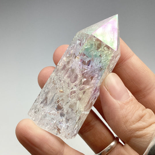 Polished Opalescent Quartz Point