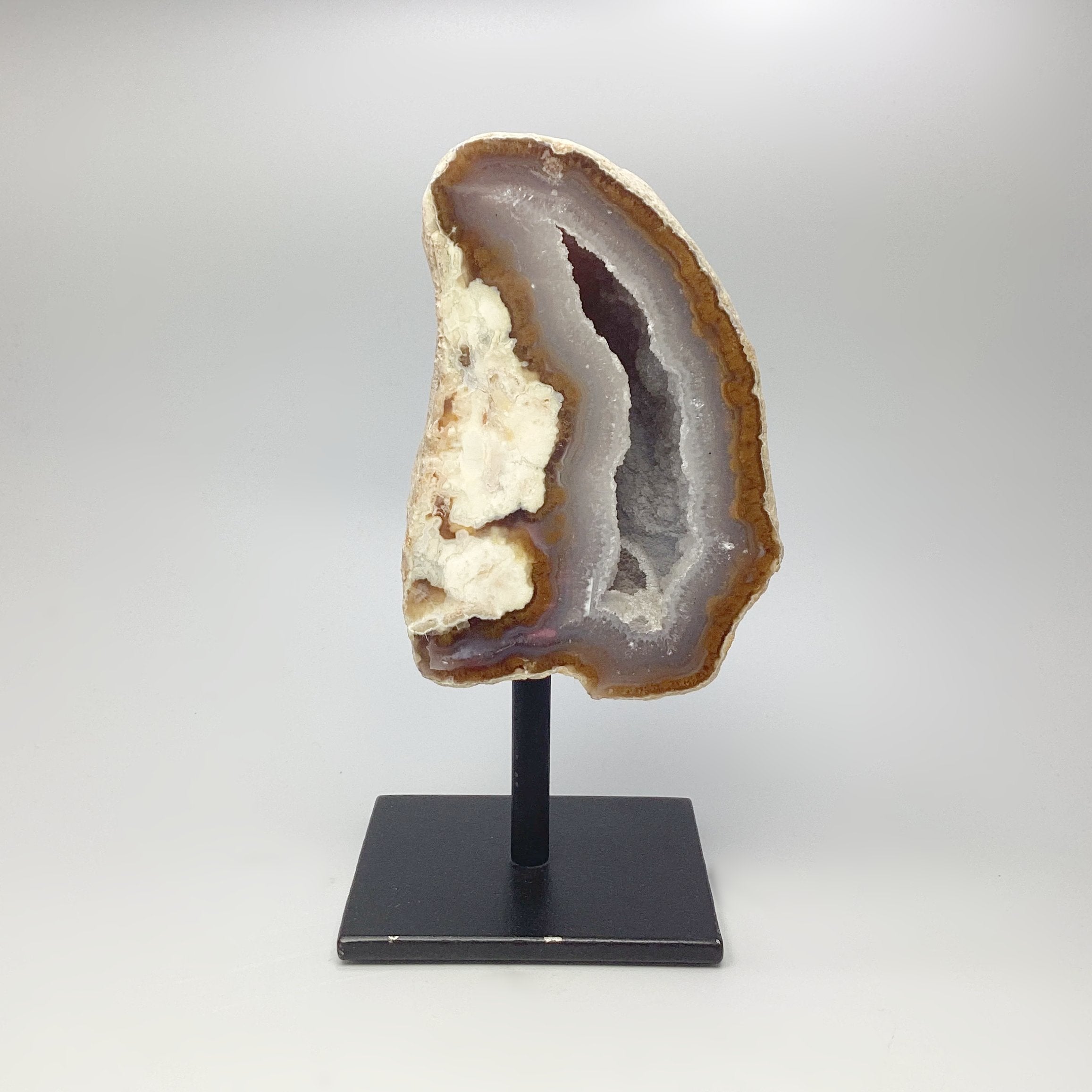 Natural Agate Geode on Stand