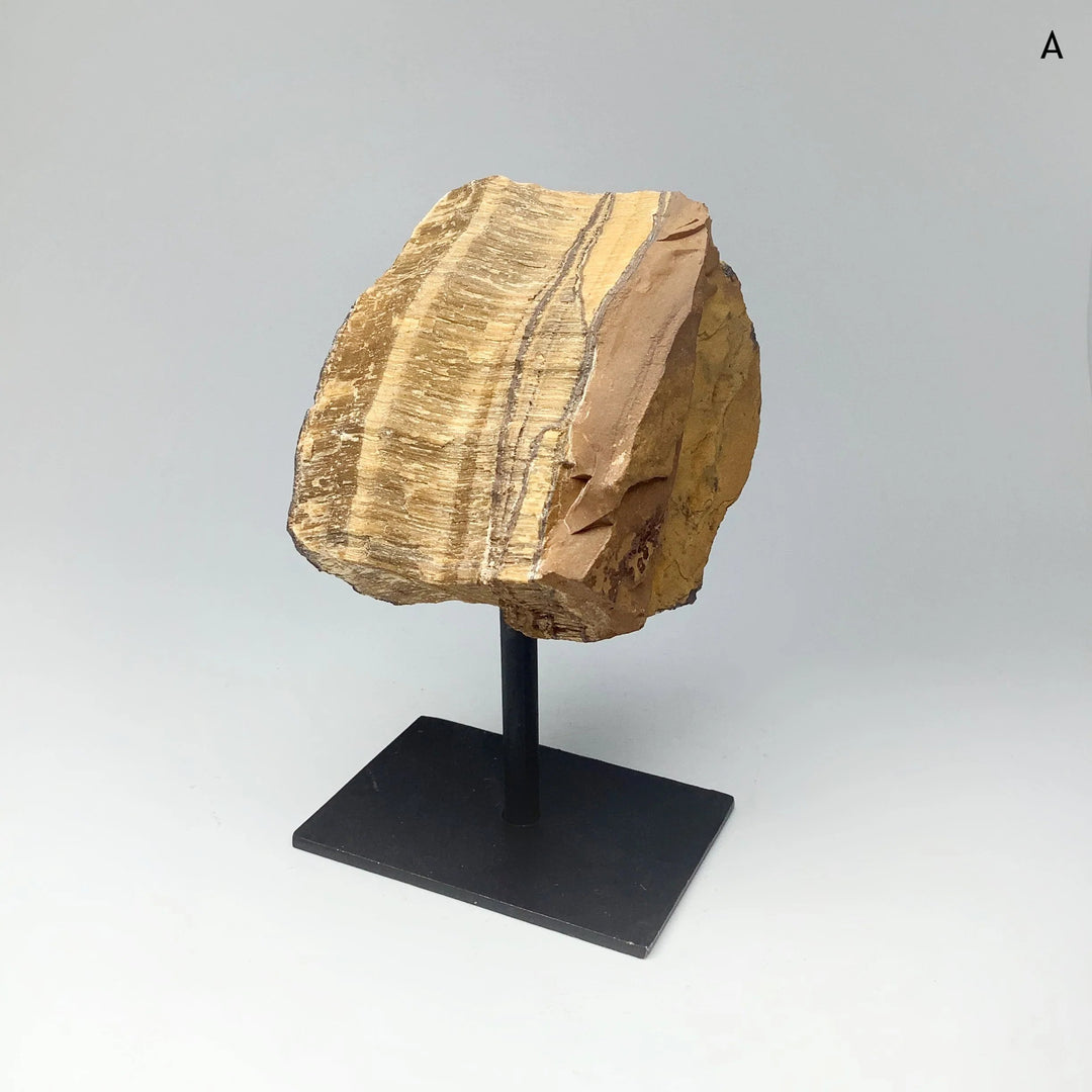 Raw Tiger Eye on Display Stand