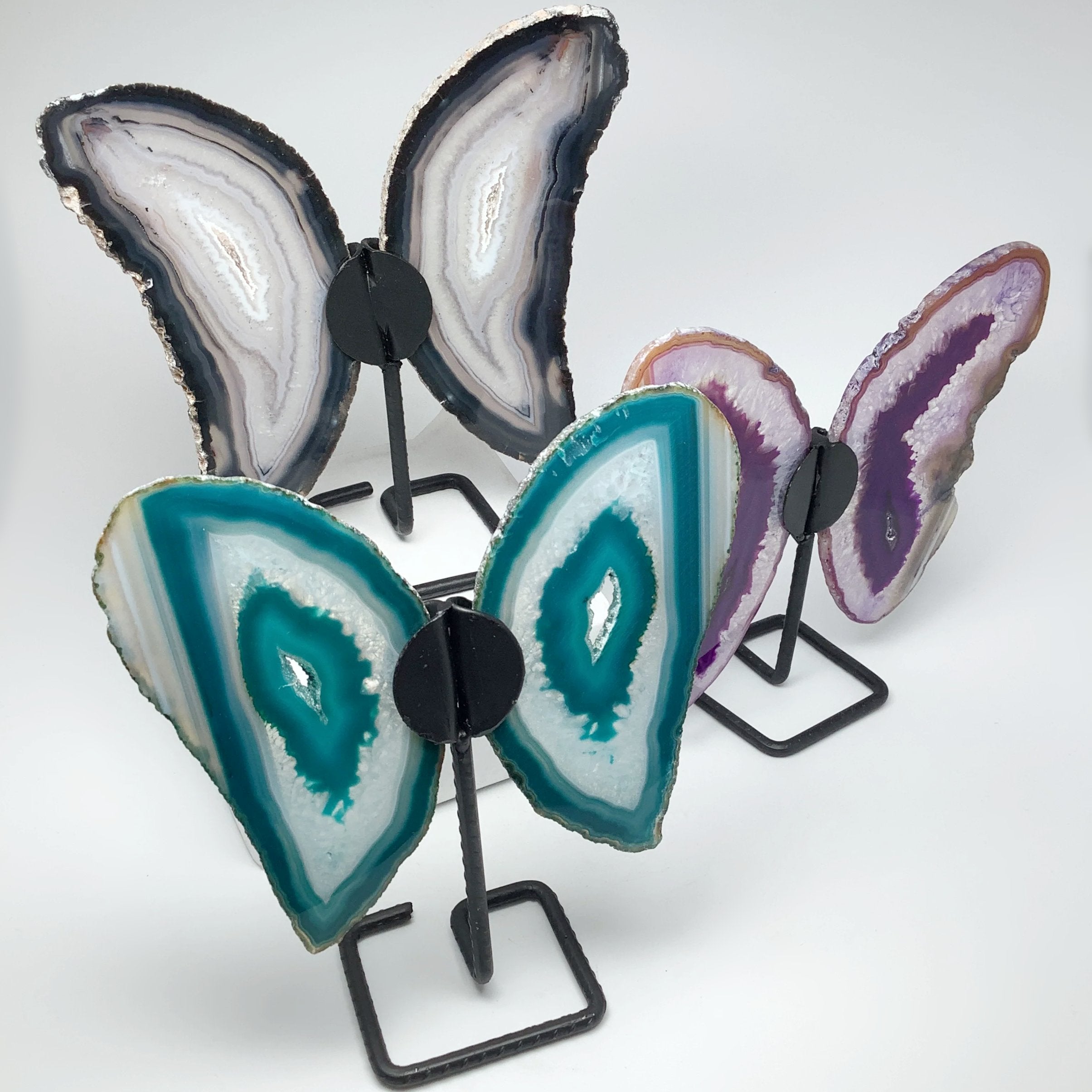 Agate Butterfly on Stand at $65 Each