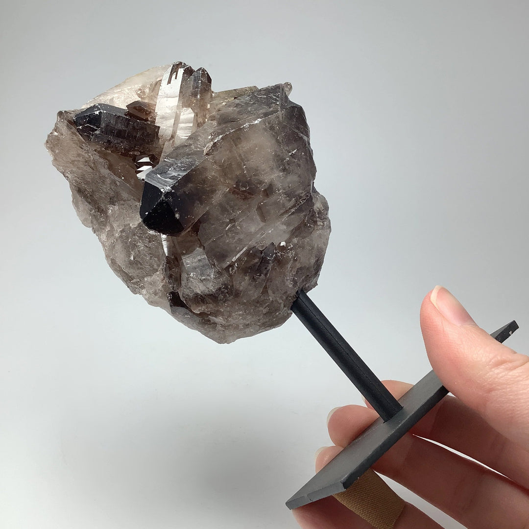 Smoky Quartz Cluster on Display Stand