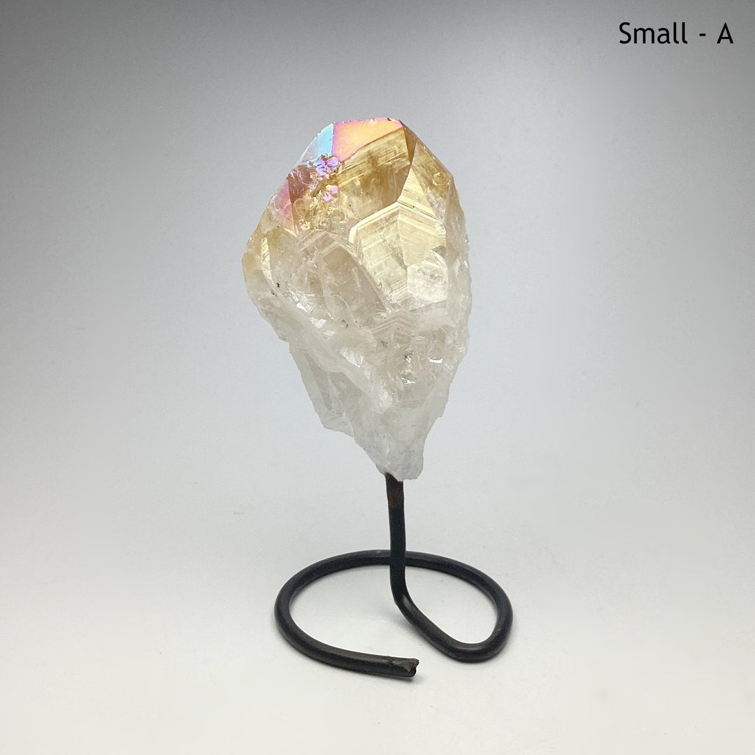 Rough Rainbow Citrine on Stand