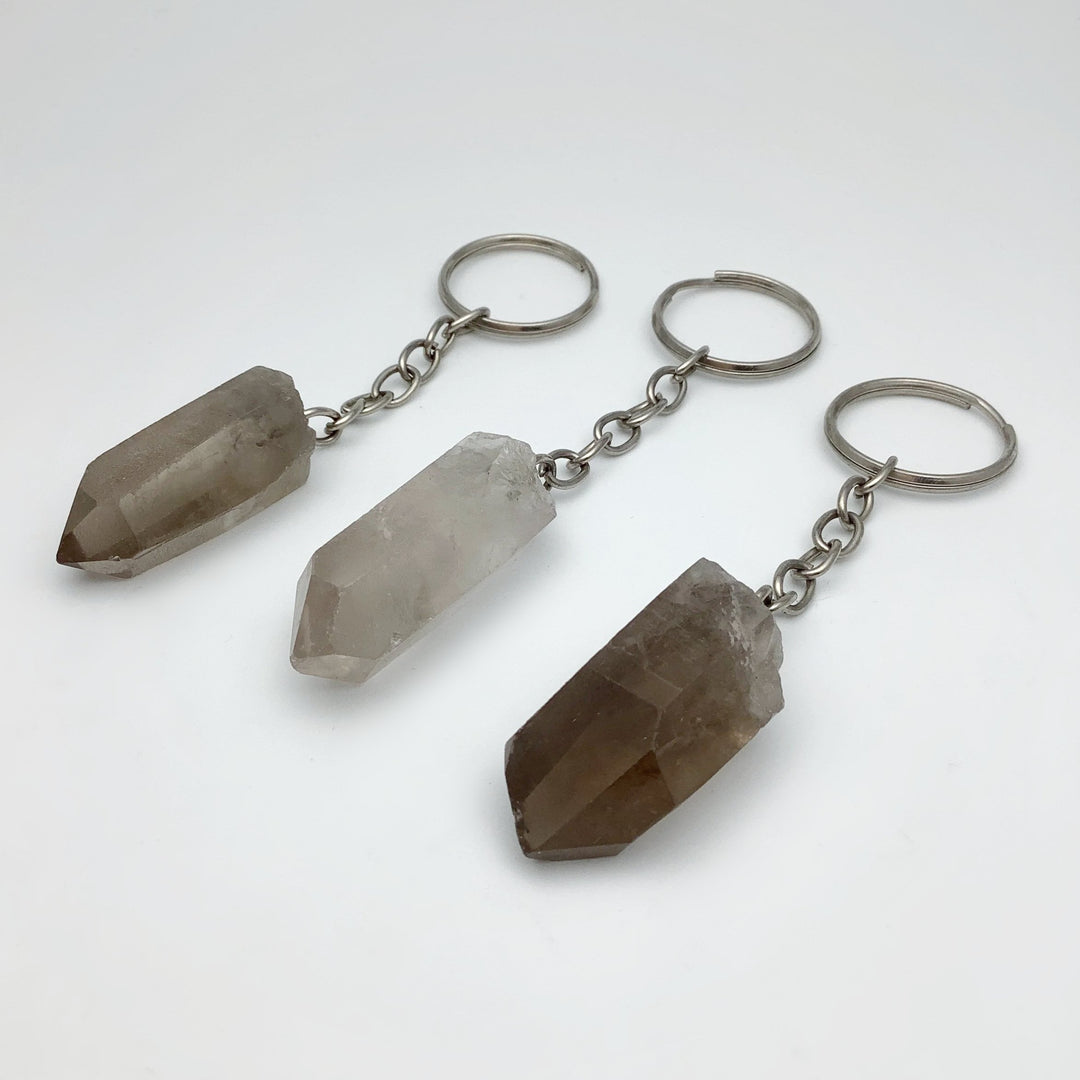 Rough Smoky Quartz Keychain