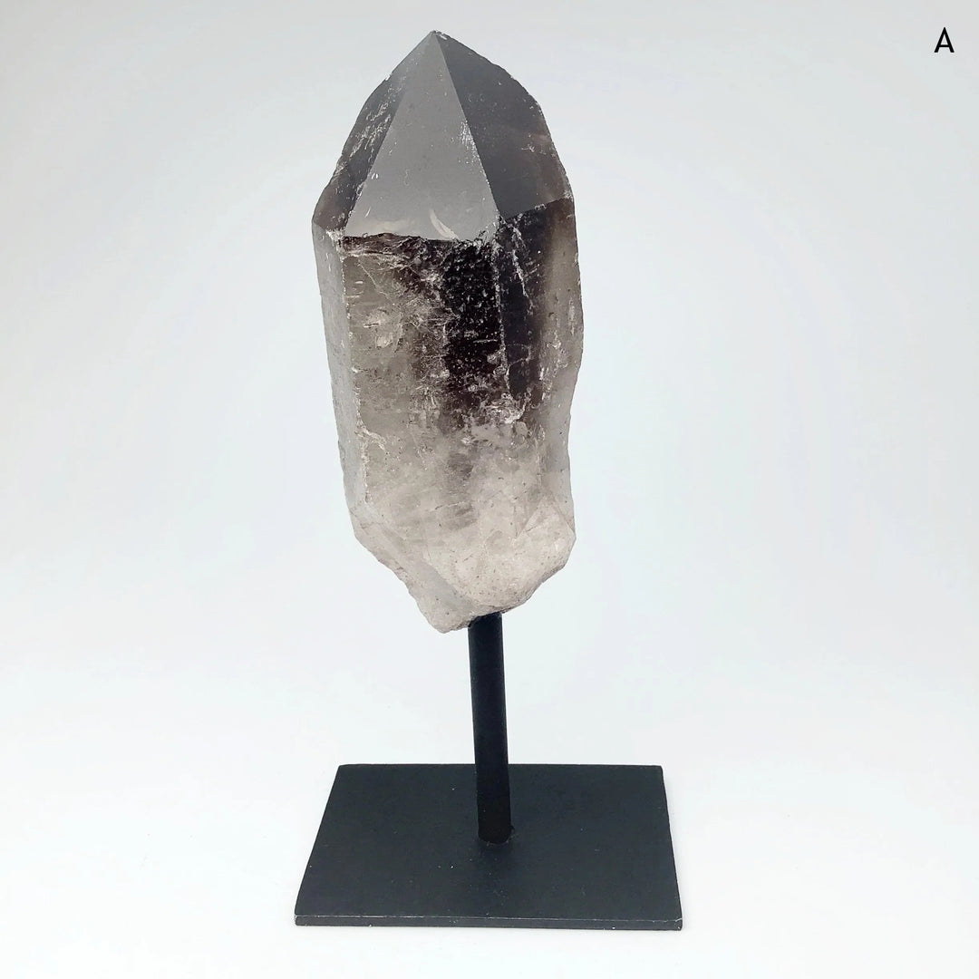 Rough Smoky Quartz on Display Stand