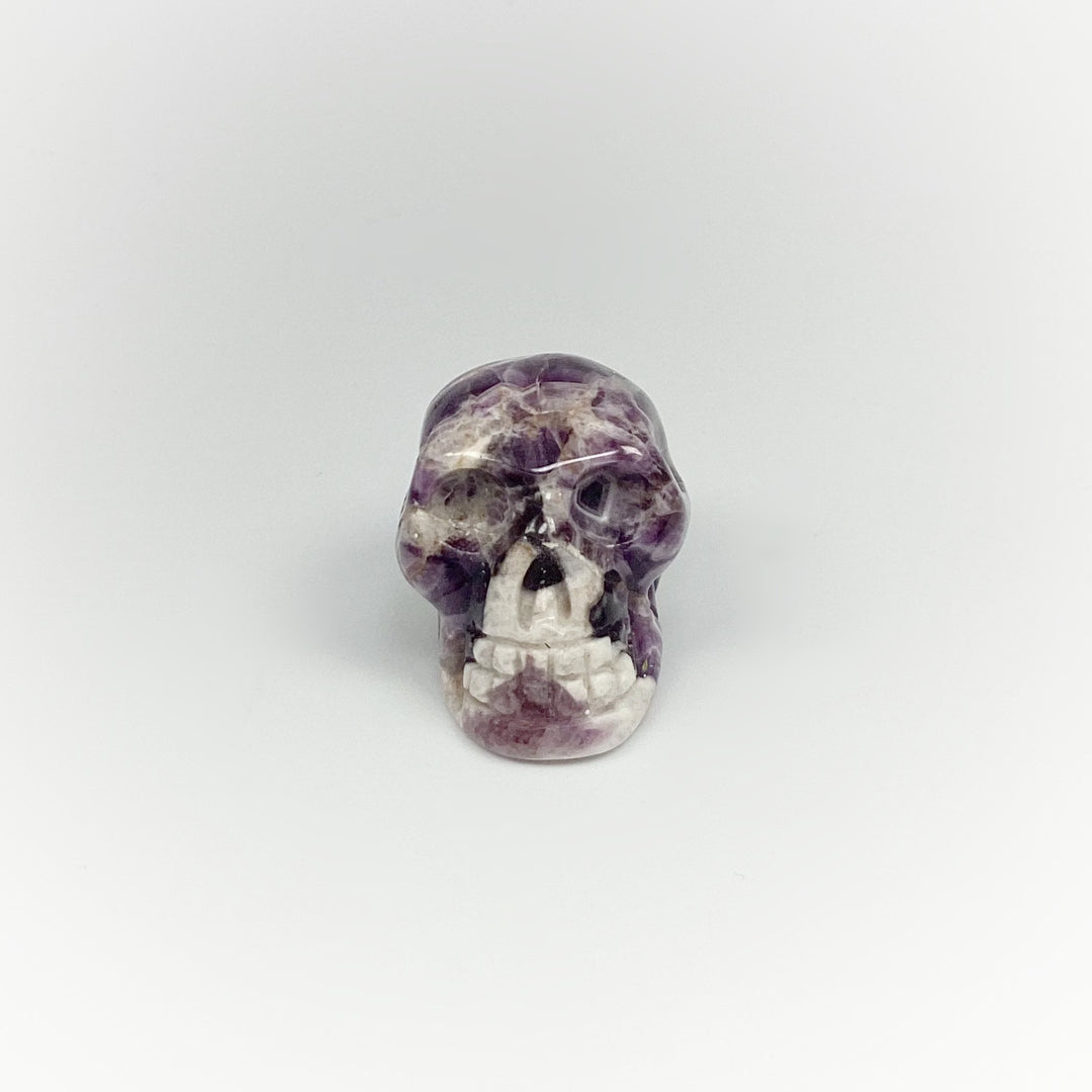 Carved Chevron Amethyst Skull