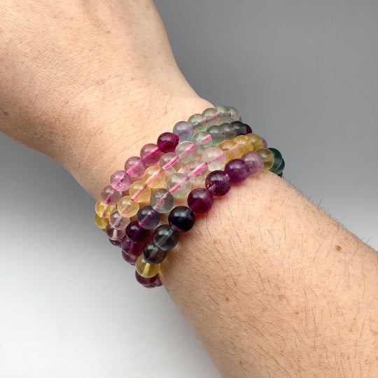 Rainbow Fluorite Beaded Bracelet