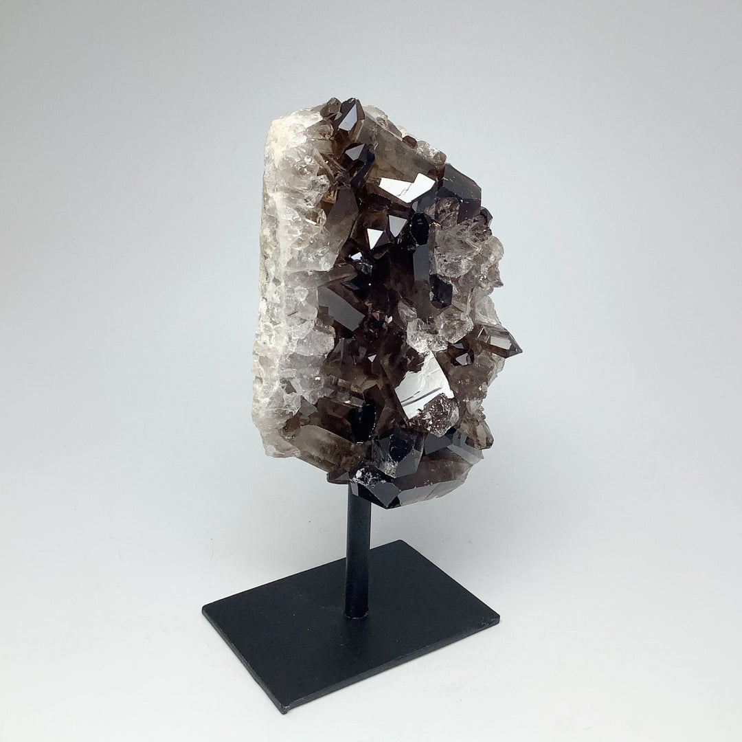 Smoky Quartz Cluster on Display Stand