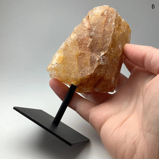 Golden Healing Quartz On Metal Display Stand