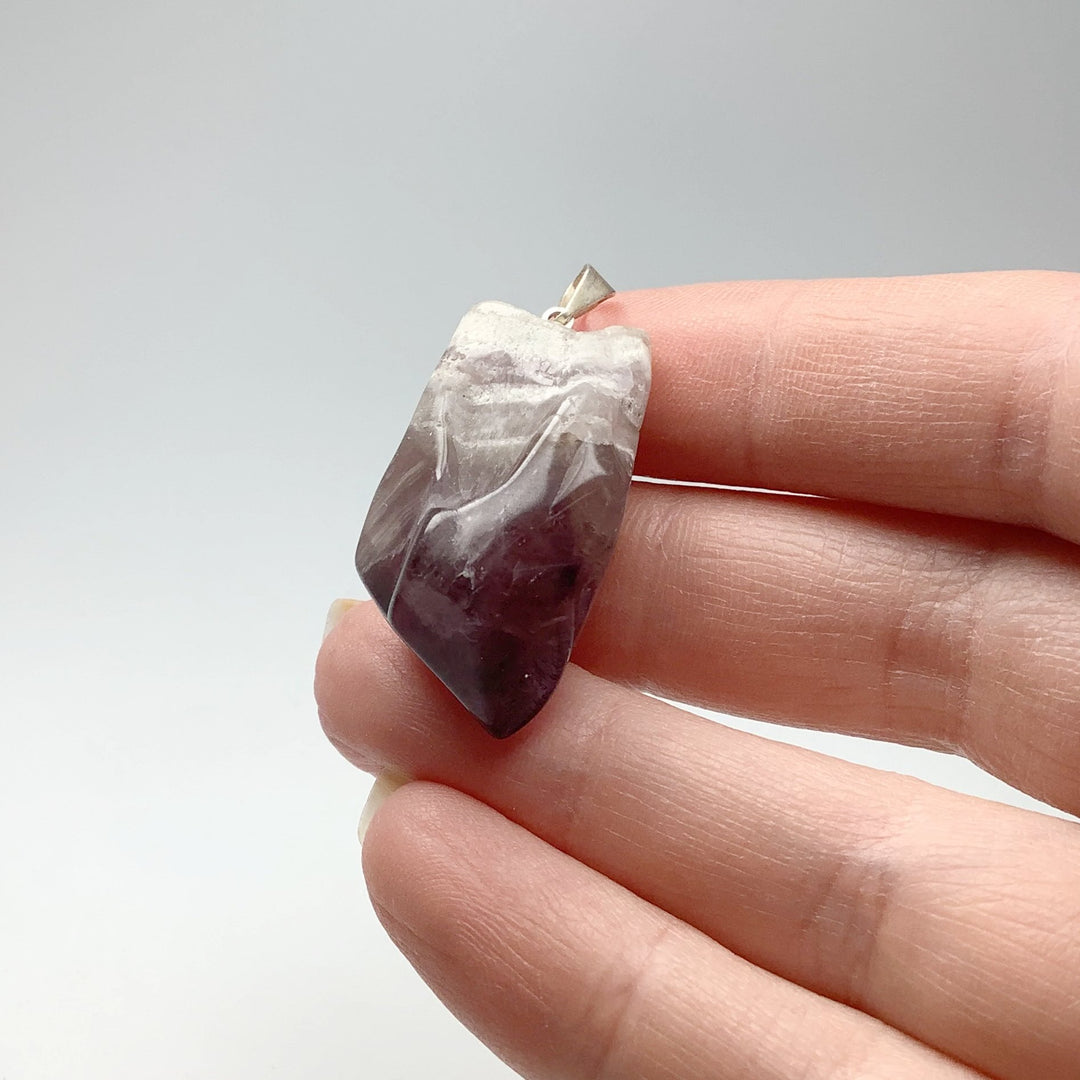 Shadow Chevron Amethyst Tumbled Pendant