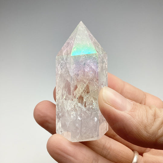 Polished Opalescent Quartz Point