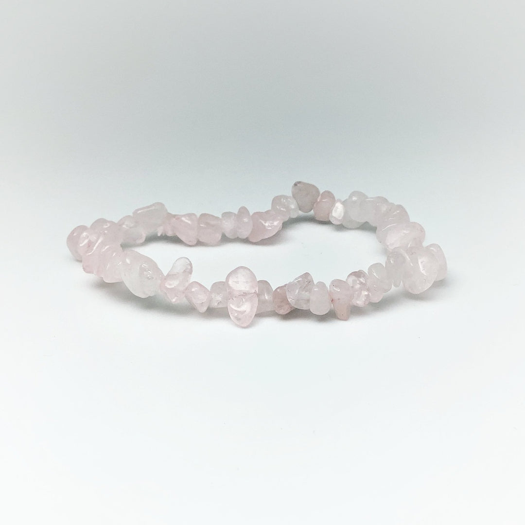 Rose Quartz Chip Beaded Bracelet