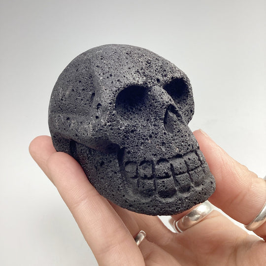 Carved Lava Stone Skull