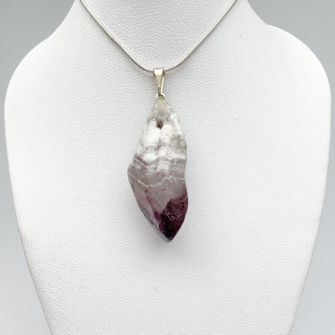 Shadow Chevron Amethyst Tumbled Pendant