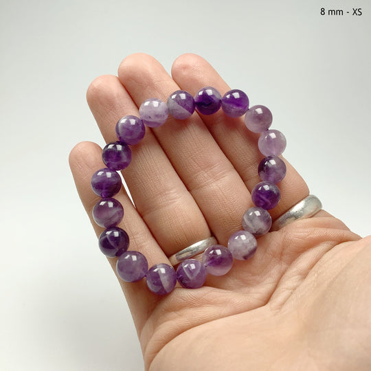 Chevron Amethyst Beaded Bracelet