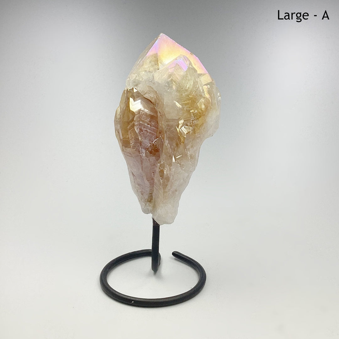 Rough Rainbow Citrine on Stand