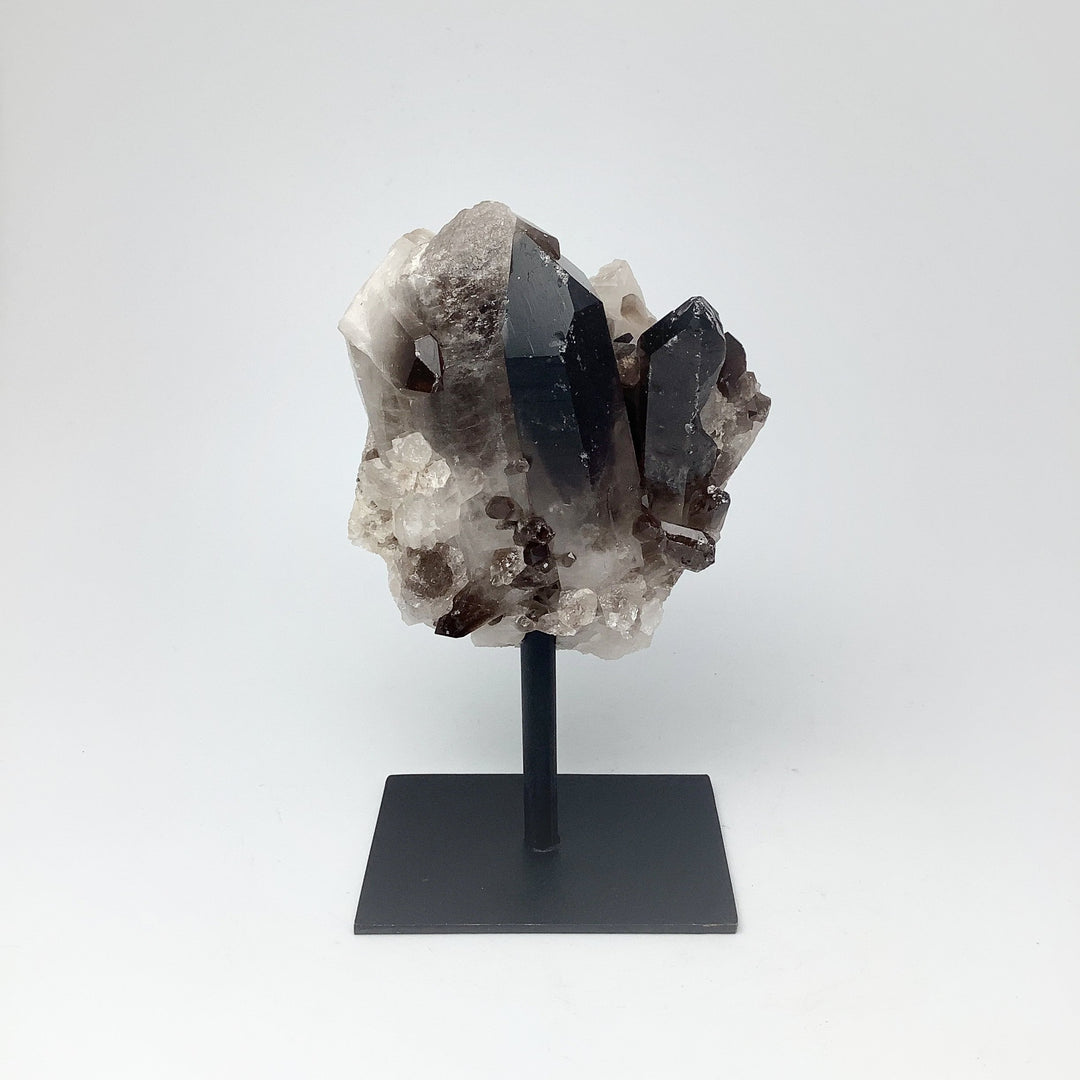 Smoky Quartz Cluster on Display Stand